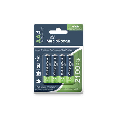 Pilha Recarregável NiMH Accus, Mignon AA|HR6|1.2V, Pack 4