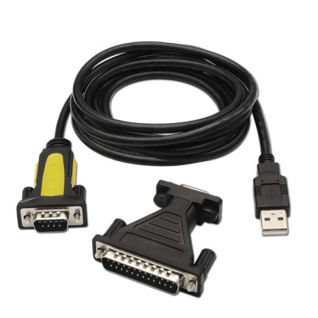USB to Serial Converter - Type A Male to RS232 DB9/M DB25/M - 1.8m