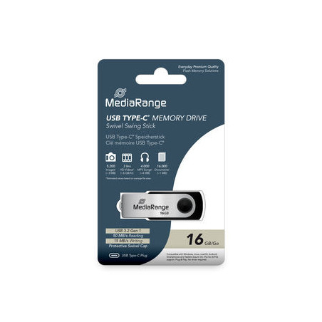 MediaRange USB Type-C® 3.2 Gen 1 Flash Memory Drive, 16GB