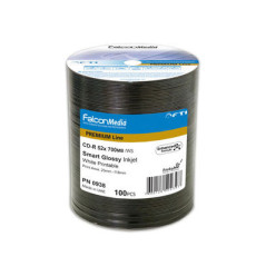 Prem. Line CD-R 700MB|80min 52x, inkjet ff printable, smart glossy white hub, wide sputtered, 100 uni