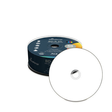 BD-R double couche 50GB, x6, impression jet d'encre pleine surface, Cake 25