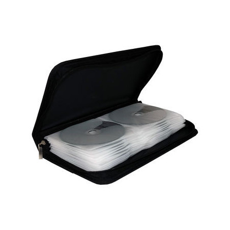 Media storage wallet for 48 discs, nylon, black