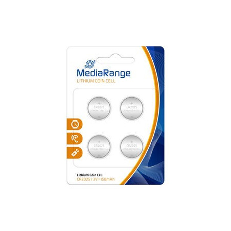 Pilhas Lithium Coin Cell|CR2025 3V Pack 4 Unidades MEDIARANGE