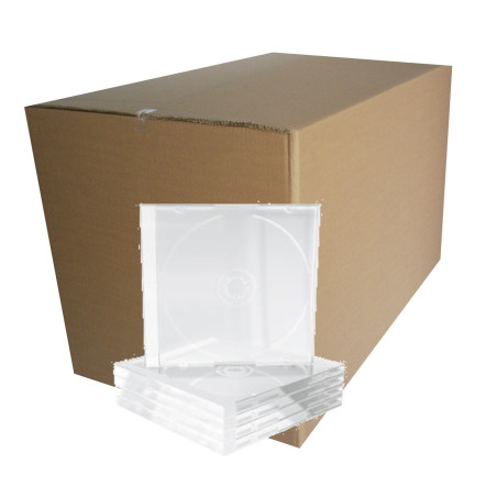 Pack 200 - Alta Qualidade - 10.4mm CD Jewelcase para 1 CD/DVD Transparente