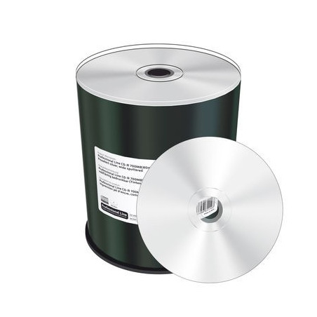 Prof. Line CD-R 700MB 80min 52x, inkjet FF printable, Prosel. Silver, wide sput, Cake 100